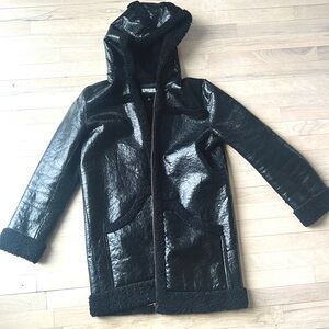 APPARIS black shearling coat